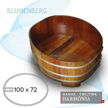 Ванна Harmónia из дерева камбала или лиственница 100x73