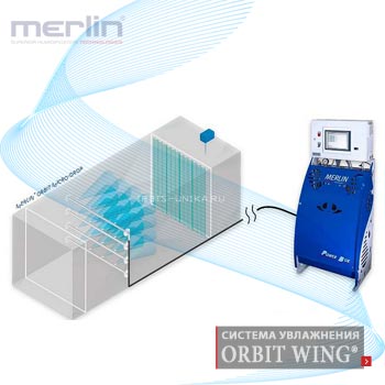 Система увлажнения воздуха – высокого давления Merlin Technology GmbH - для вентиляционных каналов серия ORBIT WING®